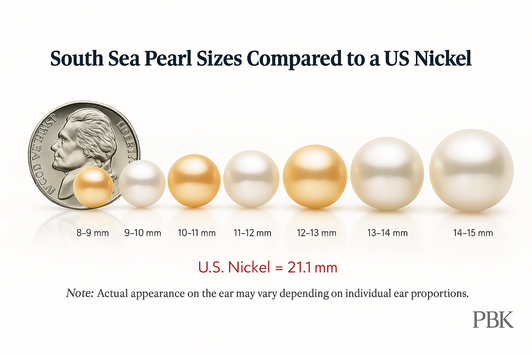 9-10 mm White South Sea Pearl Stud Earrings – 14k Yellow Gold